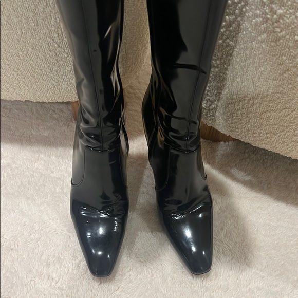 Saint Laurent “Auteuil” Black Knee-High Boots - Picture 3 of 8
